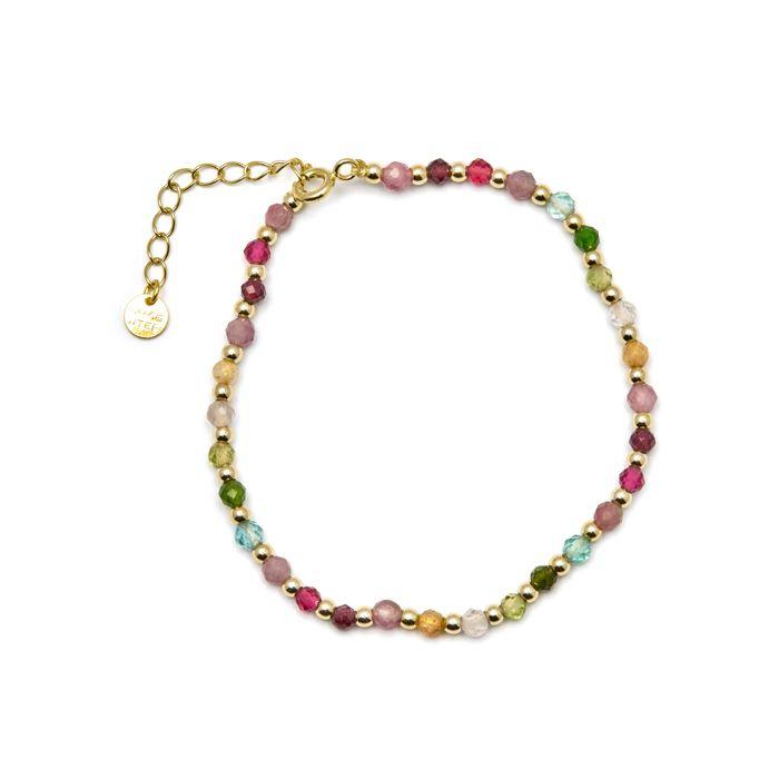 Bracelet - LUXENTER - Dirrim - Argent 925 - Or jaune 18K - Cristaux multicolores