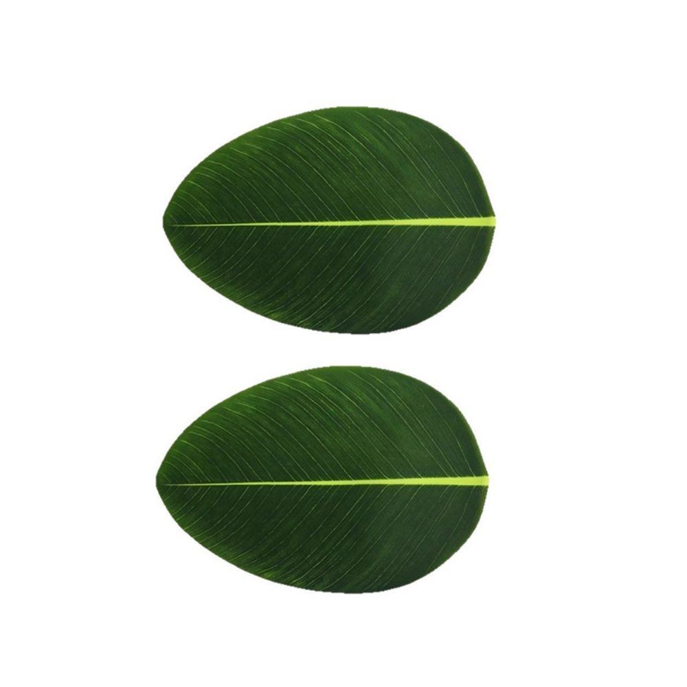 

2PCS Realistic Tableware Mat Waterproof Dinnerware Pad Practical Leaf-Shaped Placemat Living Room 2Pcs