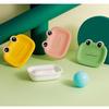 Doppelschichtige Cartoon-Frosch-Seifenschale, Badezimmer-Ablauf-Macaron-Seifenschale Badezimmer-Gadgets
