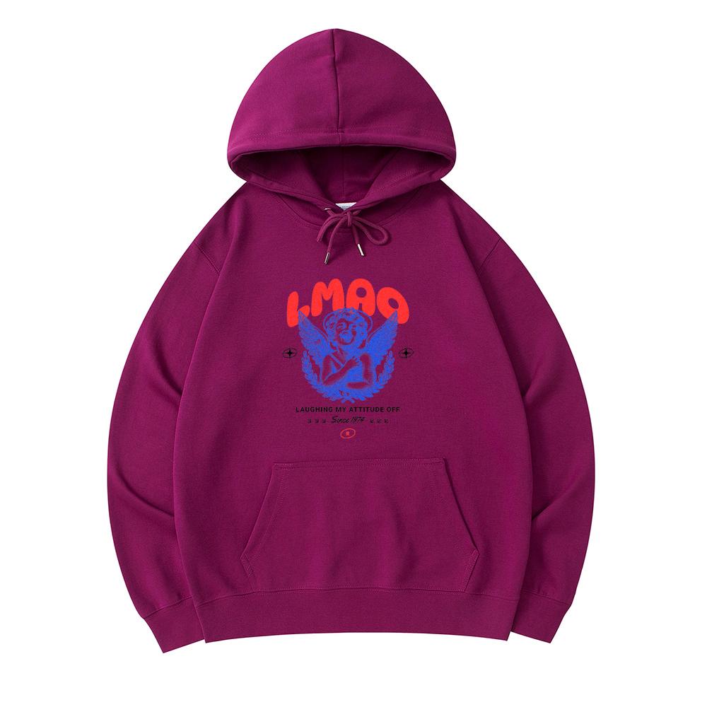 

300 GSM Men s Cotton Hoodies LMAO Print Premium Cotton Sweatshirt XS армия зеленый