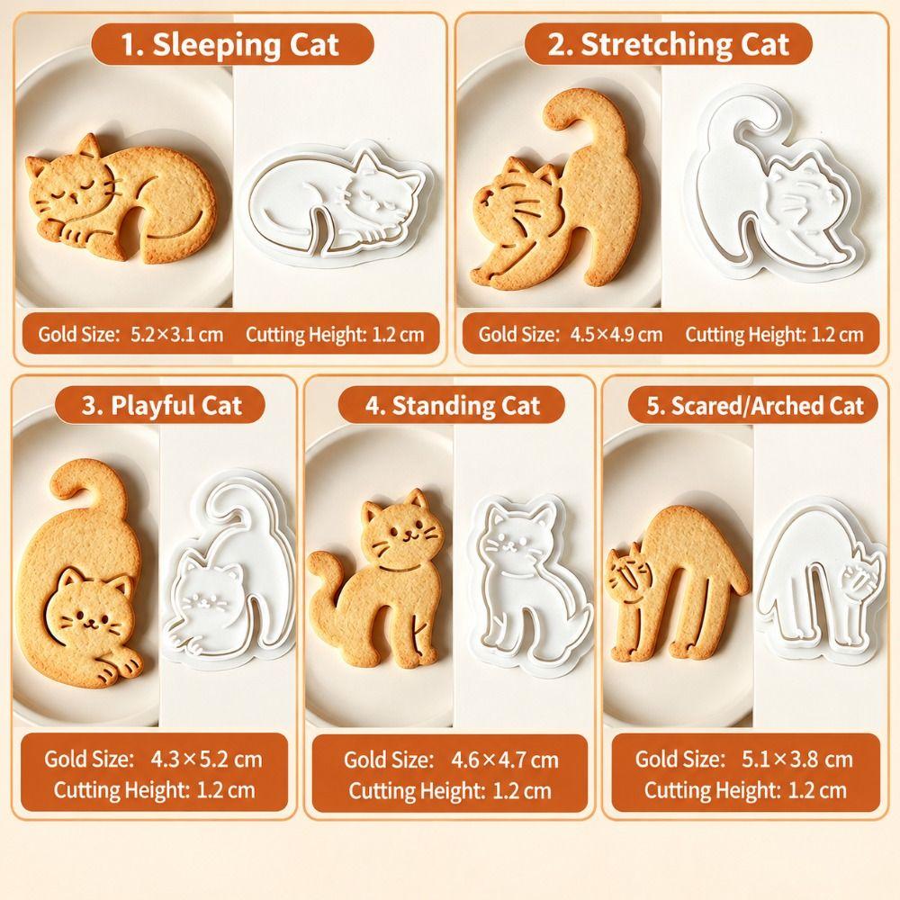 Cartoon Cat Cat Cookie Mold Hanging Cup Cookie Press New Cat Baking Stamp Coffee Cup Decoration