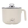 Electric Hot Pot with Steaming Basket Portable Multifunctional Cooking Pot for Ramen Noodles Pasta Egg Soup Oatmeal 304