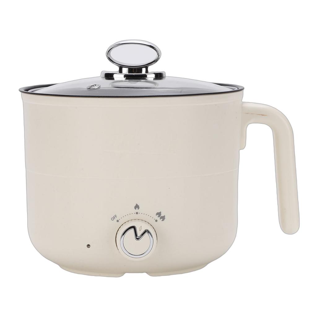 Electric Hot Pot with Steaming Basket Portable Multifunctional Cooking Pot for Ramen Noodles Pasta Egg Soup Oatmeal 304