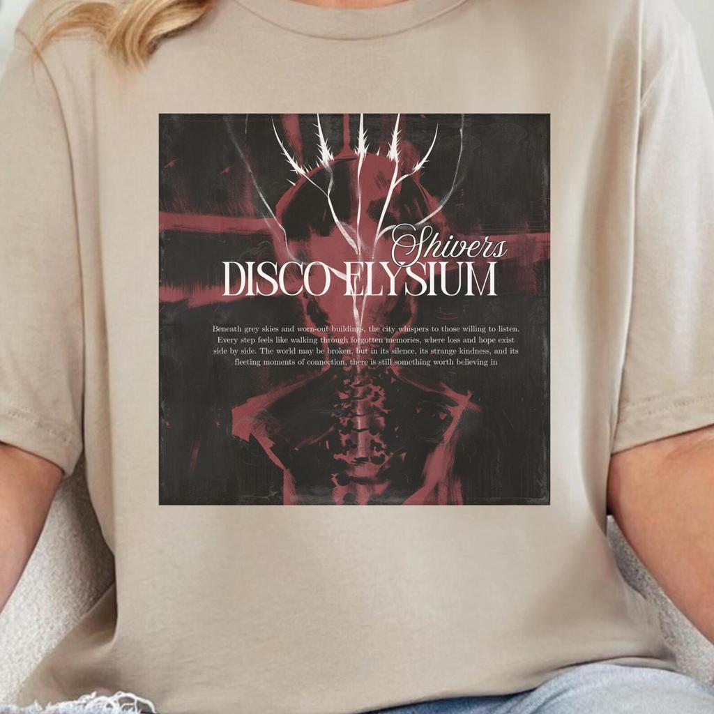 Tričko Disco Elysium, Top pro fanoušky Kima Kitsuragiho, Shivers, Dárek pro hráče, Tričko Harryho Duboise, Tričko Sunrise Parabellum, Fanouškovské umění dovednosti Psyche