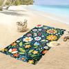 Colorful Floral Pattern on Navy Background Beach towel quick-drying for travel outdoor sports jogging beach and swimming