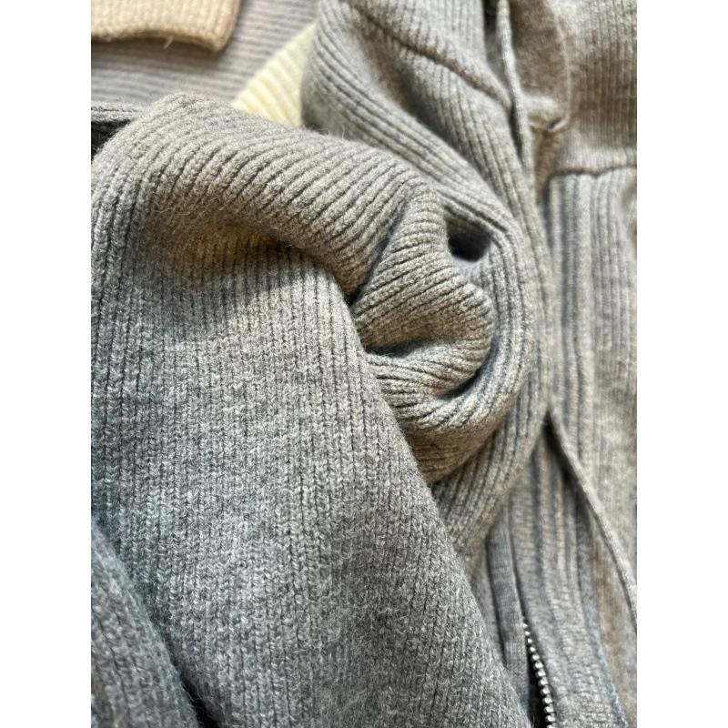 Hooded Sweater Jacket for Women, Loose Fit for Spring, Autumn, Winter, Casual Style, Thick Knit Double Zipper Sweatshirt, Cardigan