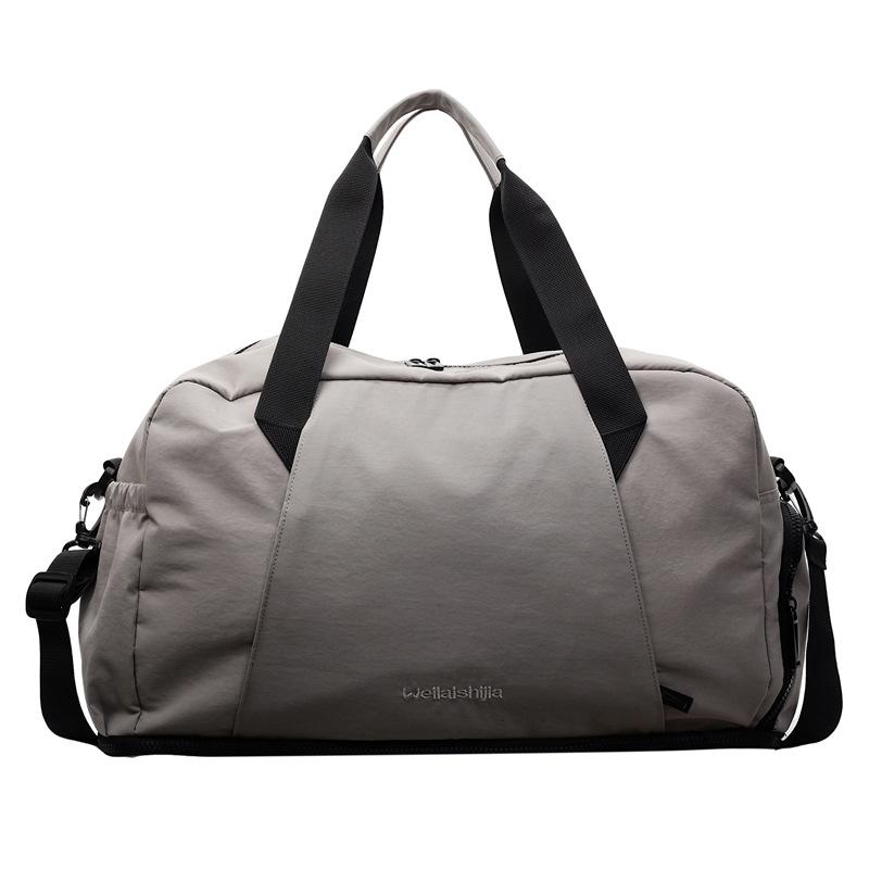 New Large-capacity Handbag Women s Japanese Simple Solid Color Sports Fitness Bag Expandable Travel Bag серый