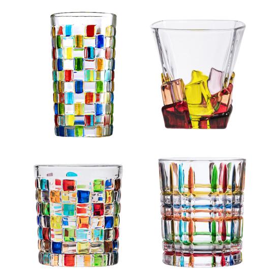 Colorful Hand-Painted Whisky Glasses Gothic Rock Style Wine Glass Dazzling Colored Soda Lime Glassware