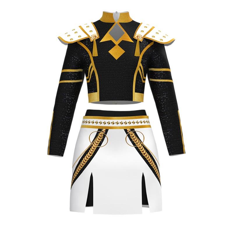 Girls POP Singer Rumi Stage Performance Printing Outfit Halloween Cosplay Costume for Carnival Party Pretend Game Role Playing Dress Up Suit