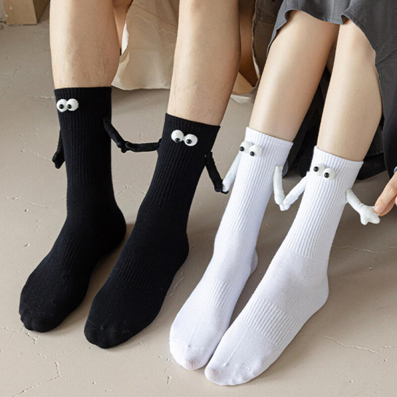 

Bradon s magnetic long socks that gently hold hands white