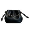 New leather drawstring lucky bag fashion trend pleated cloud bag small cute messenger bag celebrity bucket bag