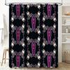 Gothic Coffin Shower Curtain Dark Halloween Decor Skull Tapestry Washable Bathroom Set Vintage Horror Home Textile Wall Hanging