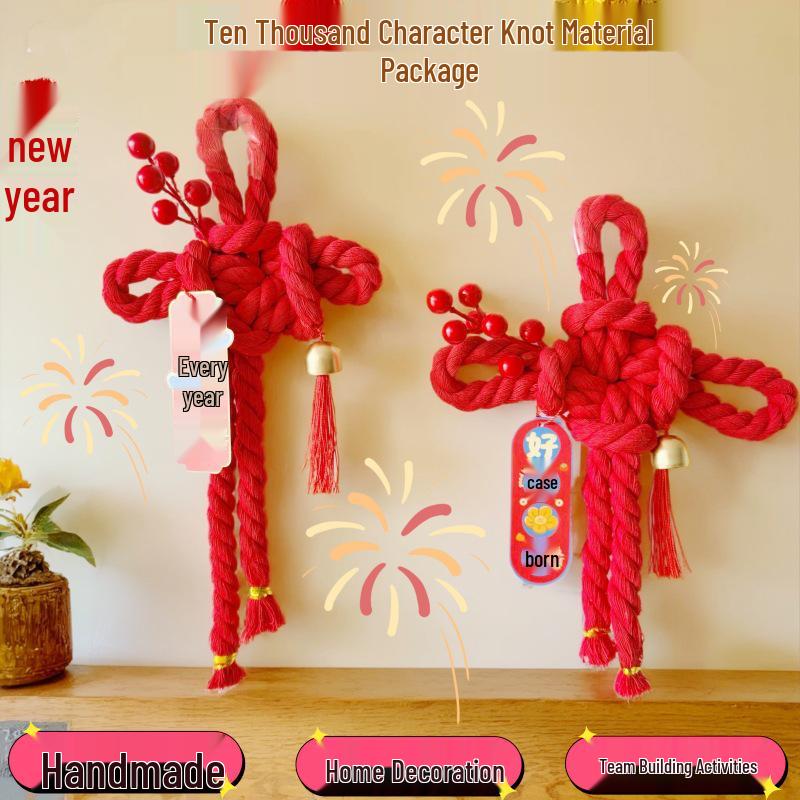 

Year of the Horse Pendant Set: Festive Swastika Knot Decoration Pack for New Year and Spring Festival