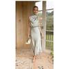 Europe, America, Spring and Summer New Solid Color High-end Satin Sleeveless Dress Fashionable and Elegant Temperament Light Evening Dress