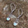 925 Sterling Silver Anti Allergy Earrings for Women Celtic Knot Moonstone Drop Earrings Jewelry Gift