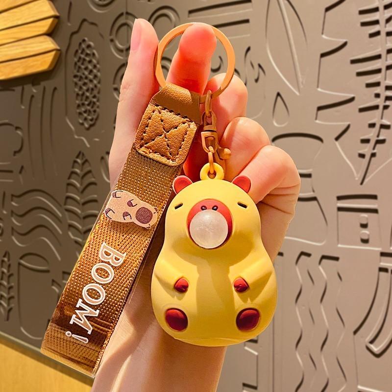 Adorable Plush Capybara Keychain Cute Cartoon Couple Car Key Accessory Gift
