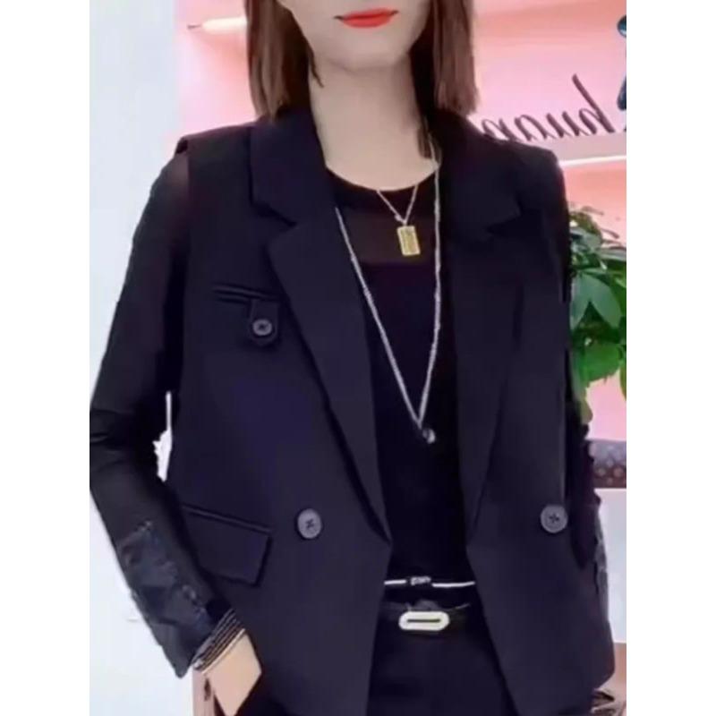 

Элегантный и шикарный женский жилет, пиджак, жилет для весны L чёрный