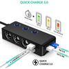 TR30 Car Cigarette Lighter Splitter: 3-Socket, 4-USB Ports, Independent Switches, QC3.0 Fast Charge, 120W, Voltage Display