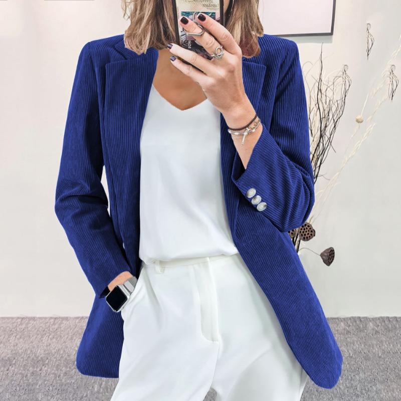 QICED Women's Vintage Casual Solid Color Print Long Sleeve Jackets & Coats Unique design
