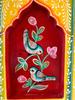 Hand-Painted Floral Wood Wall Frame: Vintage Indian Art Decor