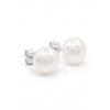 Boucles d'oreilles - PEARLS &amp; COLORS - Pearls &amp; Colors - Perles d'eau douce baroques 10-11 mm - Blanc - Argent 925