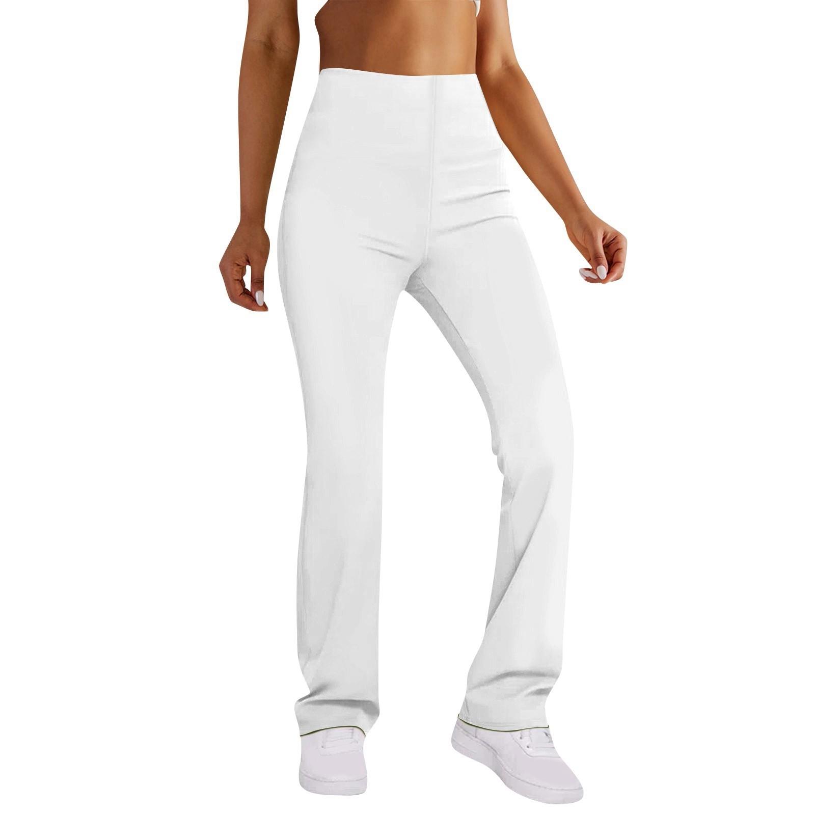 

Женские модные однотонные облегающие брюки с высокой талией для йоги и микроповседневного ношения XL белый