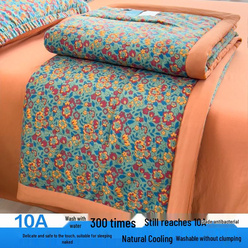 Class A Antibacterial Soybean Fiber Skin-Friendly Summer Quilt with Double Layer Gauze 120x150 Single Summer Quilt