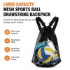 Large Capacity Mesh Sports Ball Drawstring Backpack Adjustable Shoulder Gym for Basketball Soccer Volleyball Fitness Training