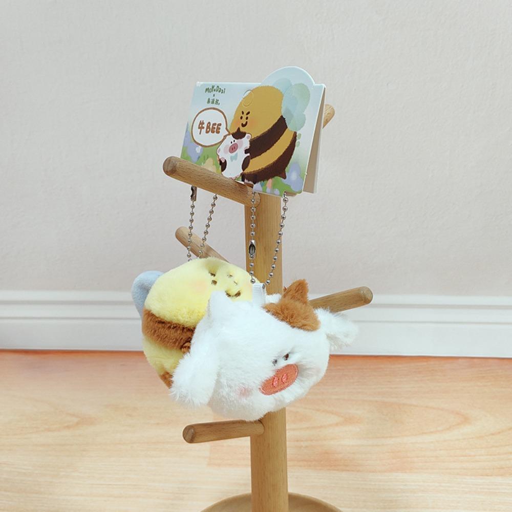 Funny Cute Magnetic Pendant Stuffed Animal Stuffed Bee Doll Cai Bee Plush Toys  Birthday Gifts