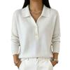 Maglione in Maglia da Donna Autunno/Inverno 2026 con Scollo a Revers - Vestibilità Larga, Casual, Design a Mezza Bottonatura
