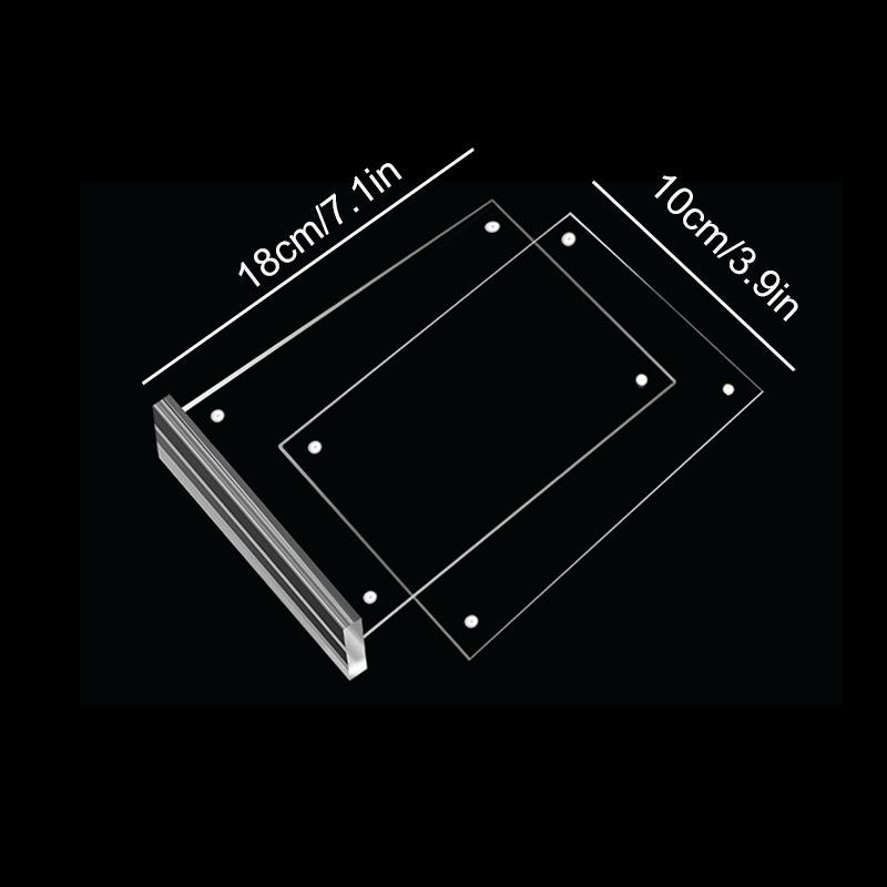 

1 шт. держатель для вывески, свадебный прозрачный держатель для бумаги, офисный стенд, прозрачный настольный стенд для меню, ресторанная фоторамка, акрил 10x18cm