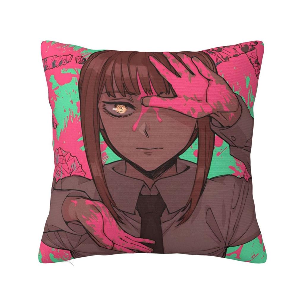 Anime Chainsaw Man Pillow Case Cushion Covers Customized Polyester Decor Pillowcover for Seat 45x45cm