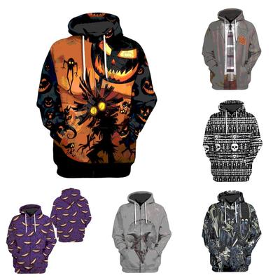 Spring and Autumn Men's Long Sleeve Hoodie Creative 3D Digital Print Zipper Cardigan Top Sweater