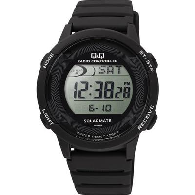 Y-D01A-001VK (Q&Q Uhr Digital Radio Solar Wasserfest Tag UrethanGürtel) Sehen