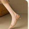 Summer New Solid Color Hollow Pointed Toe Breathable Casual Fashion High Heels New Elegant Comfortable Low Heel Sandals