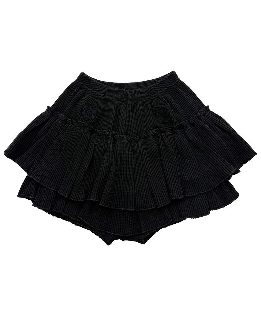 Plasma Sphere Medley Applique Waffle Western Tiered Ruffle Skirt Pants_2 Colors