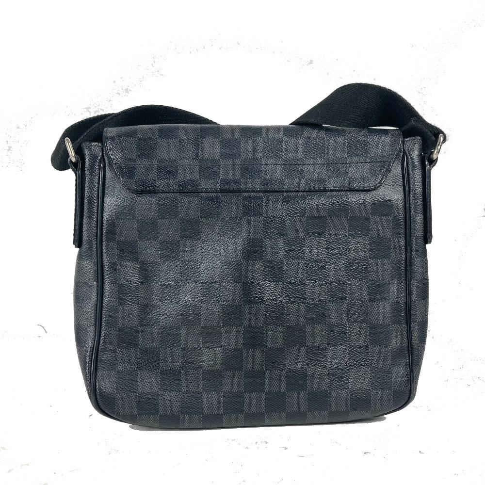 Louis Vuitton N41260 Damier Graphite District PM Crossbody Shoulder Bag Black