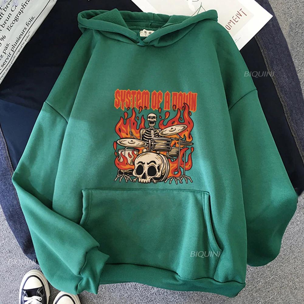 System of A Down Sweatwear Print Heavy Mental Band Sweatshirt Unisex Autumn/winter Fleece Hoody Creative Graphic Clothes