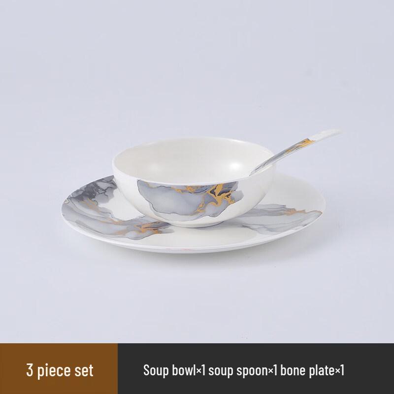 Sweet Elegant Hotel Ceramic Tableware Set, 3-Piece