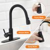 Black Kitchen Faucets with Pull Down Sprayer Kitchen Sink Faucet with Pull Out Sprayer Single Hole Deck Mount Single Handle Stainless Steel Grifos De