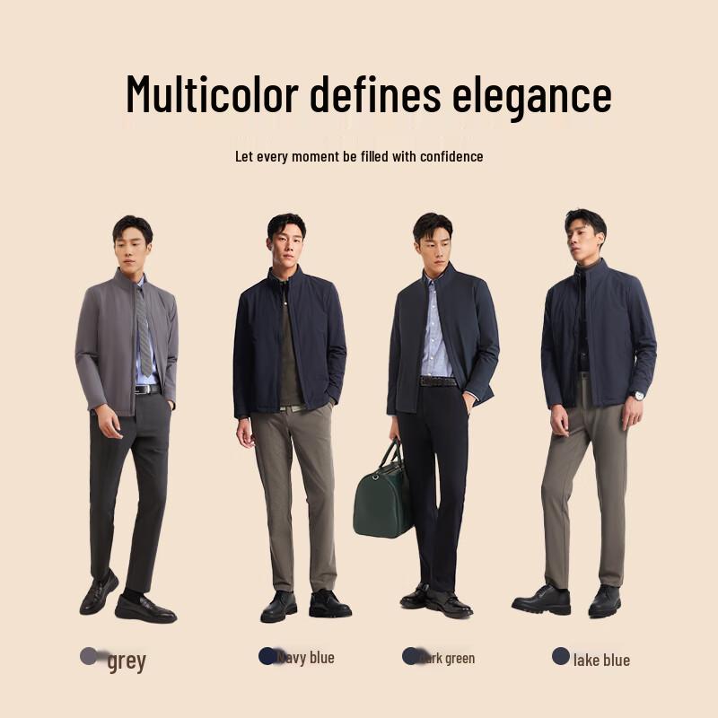 YOUNGOR Men's 2025 Velvet Lined Business Commuter Windproof Jacket