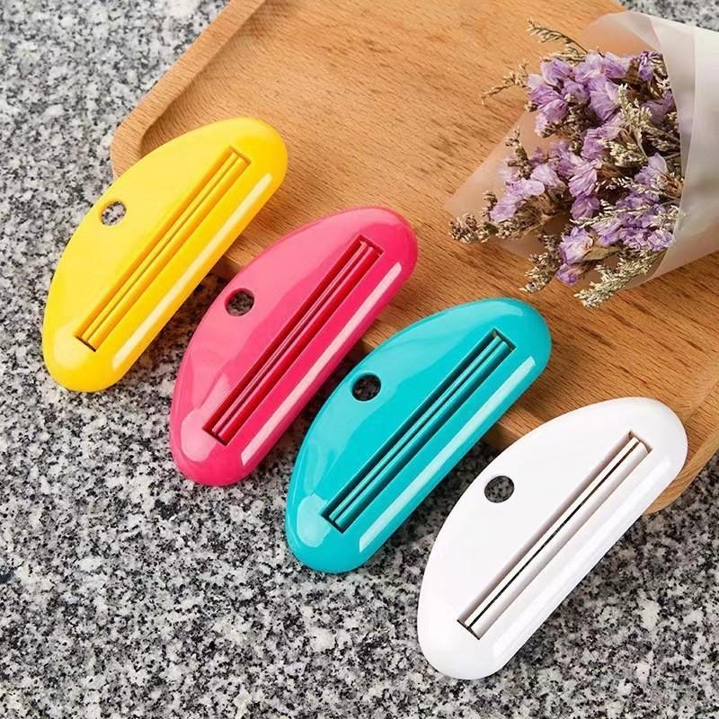 

4pcs Manual Plastic Toothpaste Squeezer, Stand-Up Bathroom Accessories Dispenser For Toothpaste, Face Wash, Hand Cream