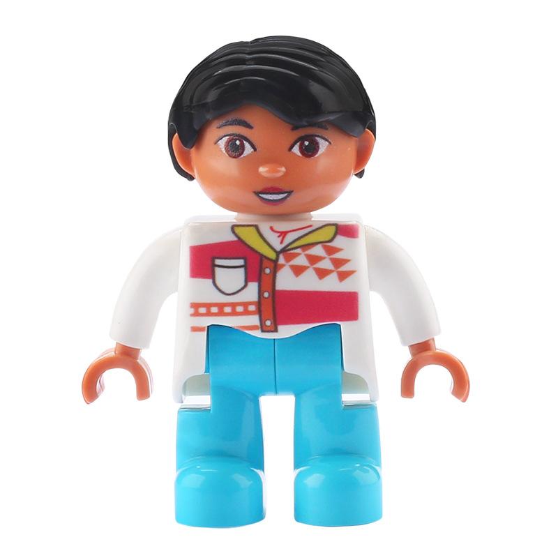 Big Building Blocks Boy Girls Family Policemen Figures Doll Compatible Duplos Children Kids Self Locking Bricks Assemble Toys