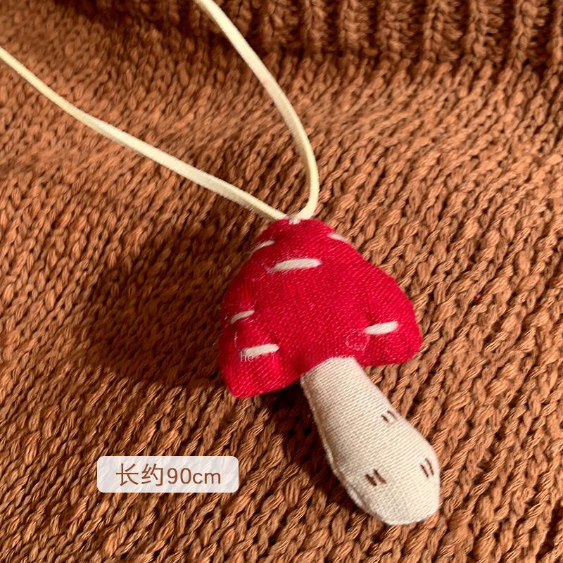 Cotton goose bow woven wool necklace Korean sweet simple sweater chain commuter versatile cute necklace