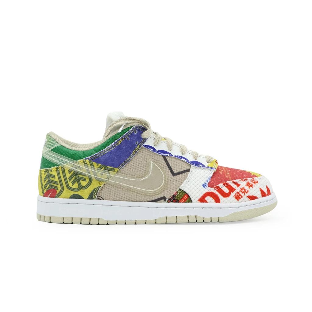 DA6125-900 Nike Dunk Low City Market Red White Beige Multi Green Yellow (Men's)