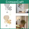 Wall Modern Crystal Light Holder Power Pull Switch Bedroom Hallway Wall Lamp