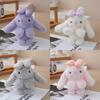 Animal Stuffed Bunny With Bow Keychain Pp Cotton Filling Key Chain