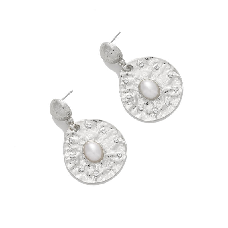 Retro Fine Rhinestone Geometric Round Earrings for Women Ladies Europe and America Style Drop Earrings Banquet Jewelry Wholesale