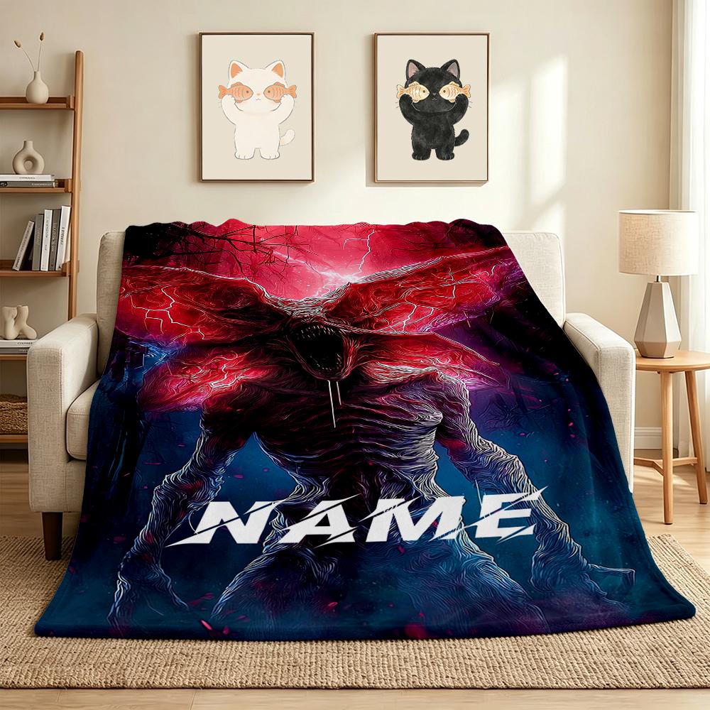 Custom Name Alien Encounter Flannel Blanket Throw Blanket Soft Warm Sofa Bed Decor Unique Gift