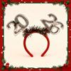 Sequin 2026 New Year Headbands Colorful Number Glitter Headwear Comfortable Star New Year Hair Hoop Carnival Events